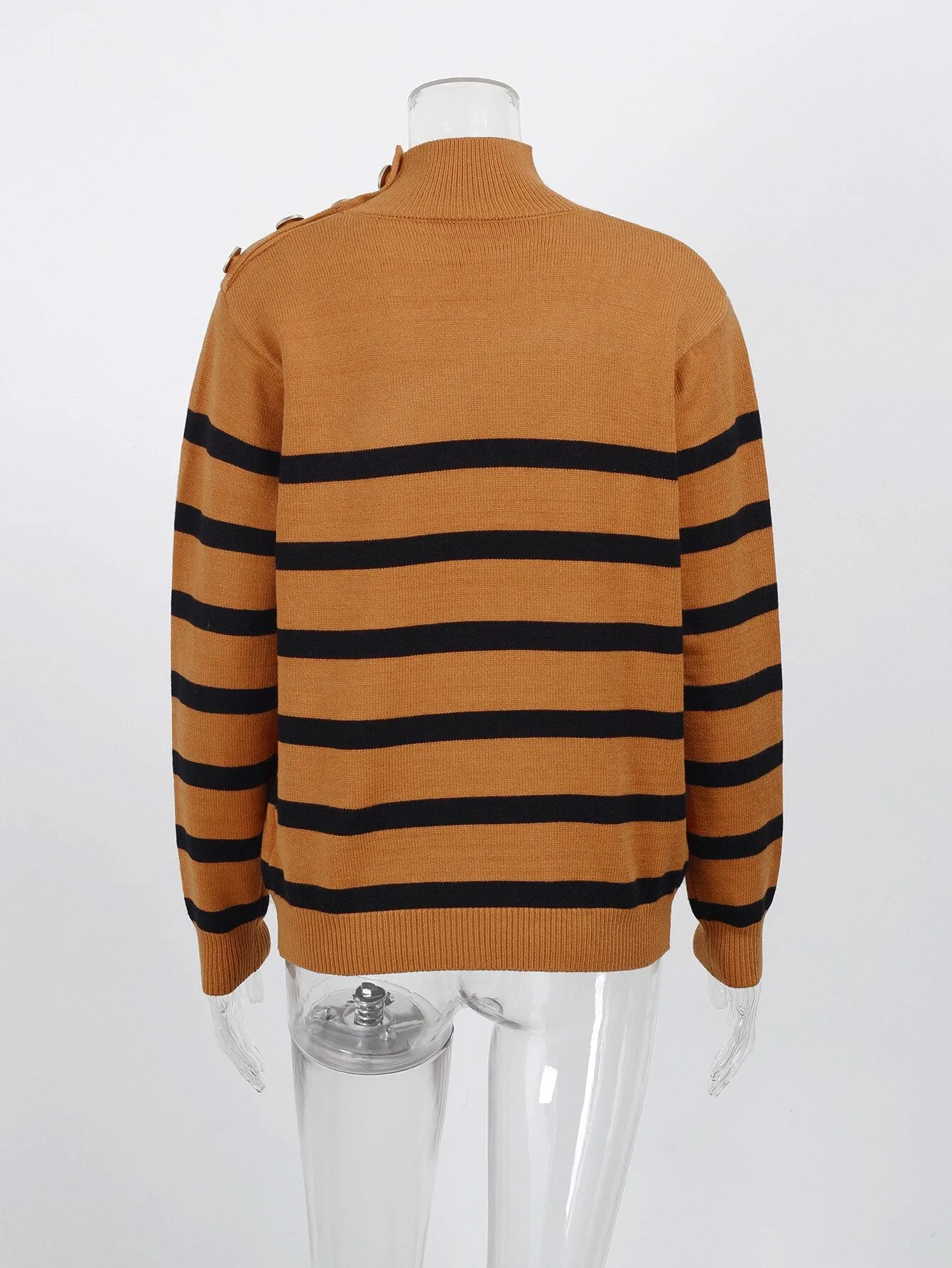 Wjczt Fashion Tops Women Autumn Winter New Loose High Collar Sweater Long Sleeve Knitted Pullover Office Lady Oversized Sweater