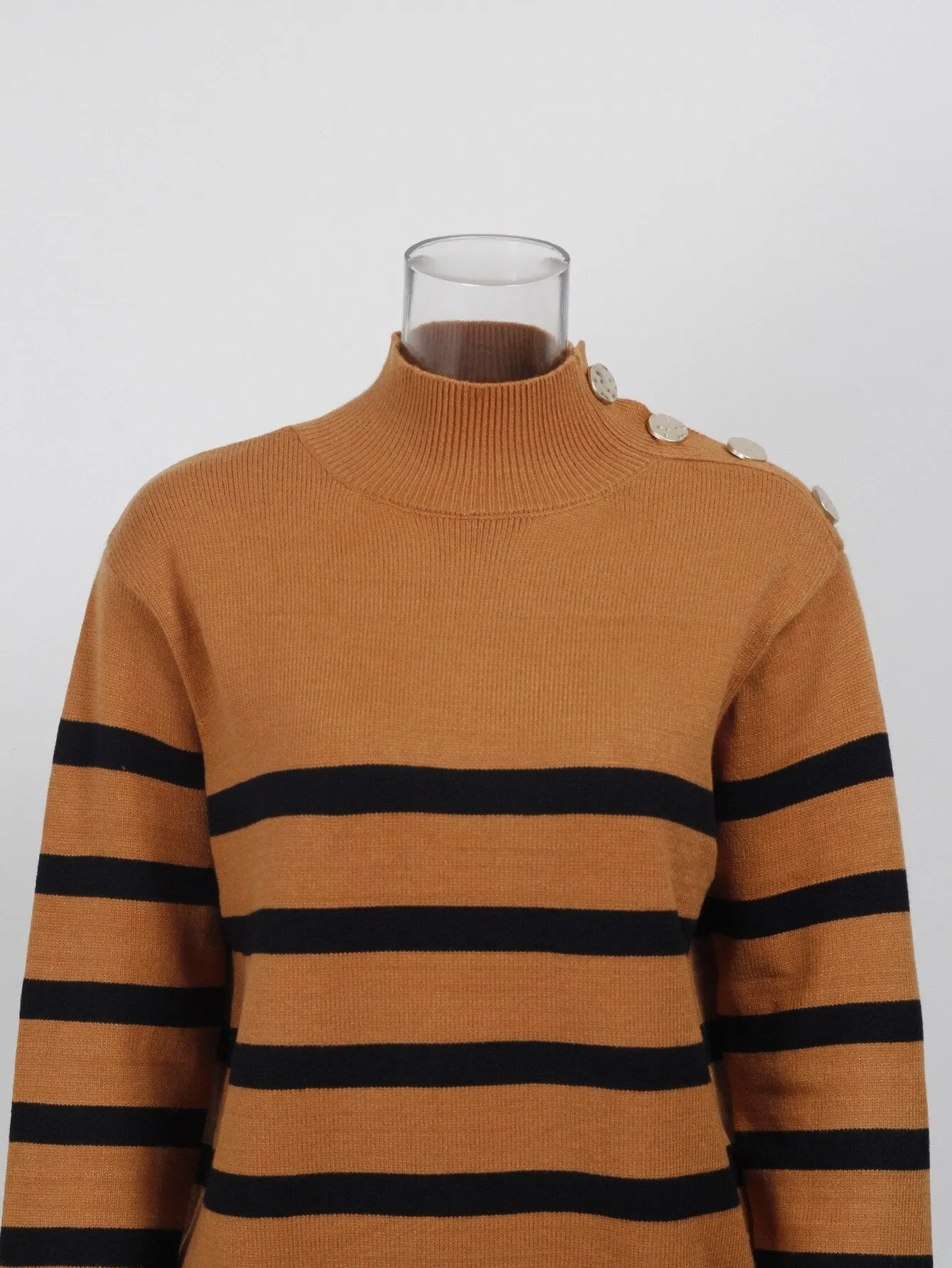 Wjczt Fashion Tops Women Autumn Winter New Loose High Collar Sweater Long Sleeve Knitted Pullover Office Lady Oversized Sweater