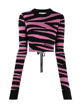 Zebra Cropped Sweater